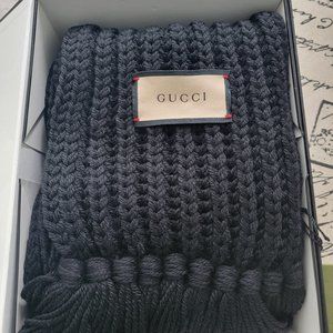 GUCCI Scarf - Wool (Black) - New w/ Tags